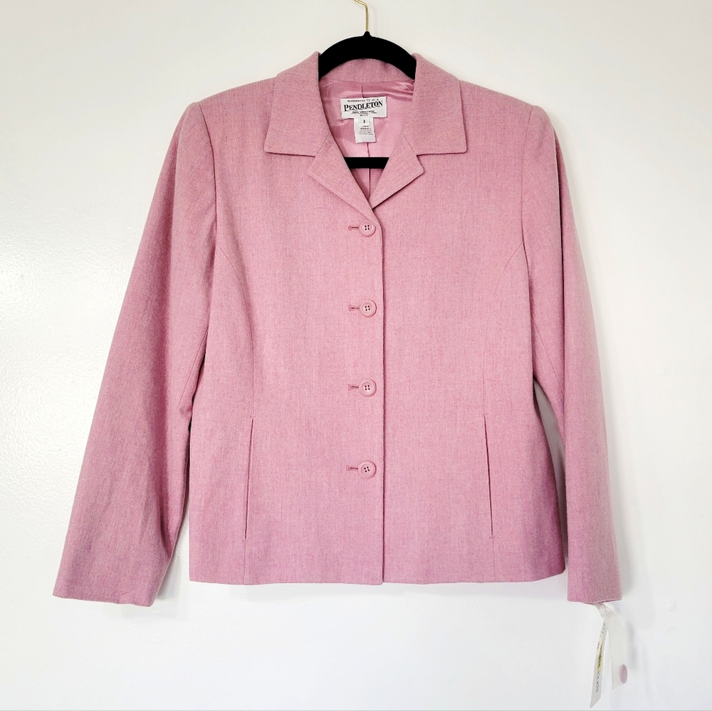 Pendleton Soft Pink Wool Blazer Jacket